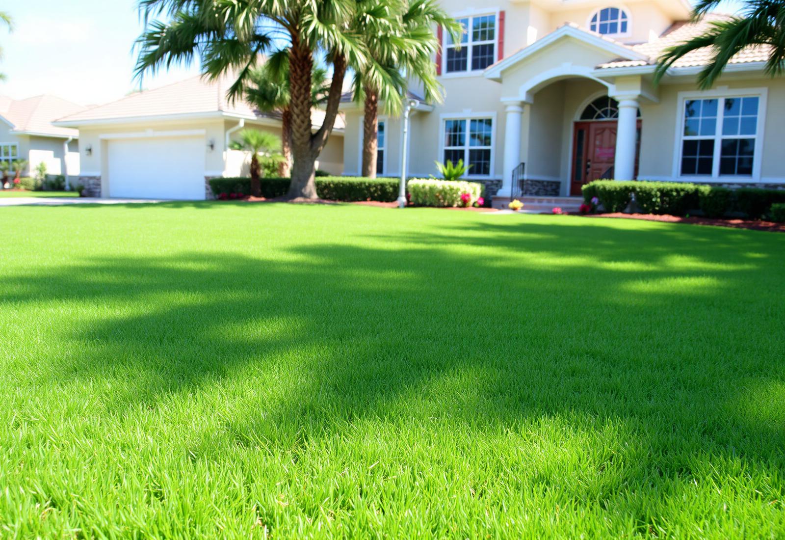 Lush green Florida lawn maintained by Sod Provisions